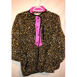 American eagle leopard print bomber jacket